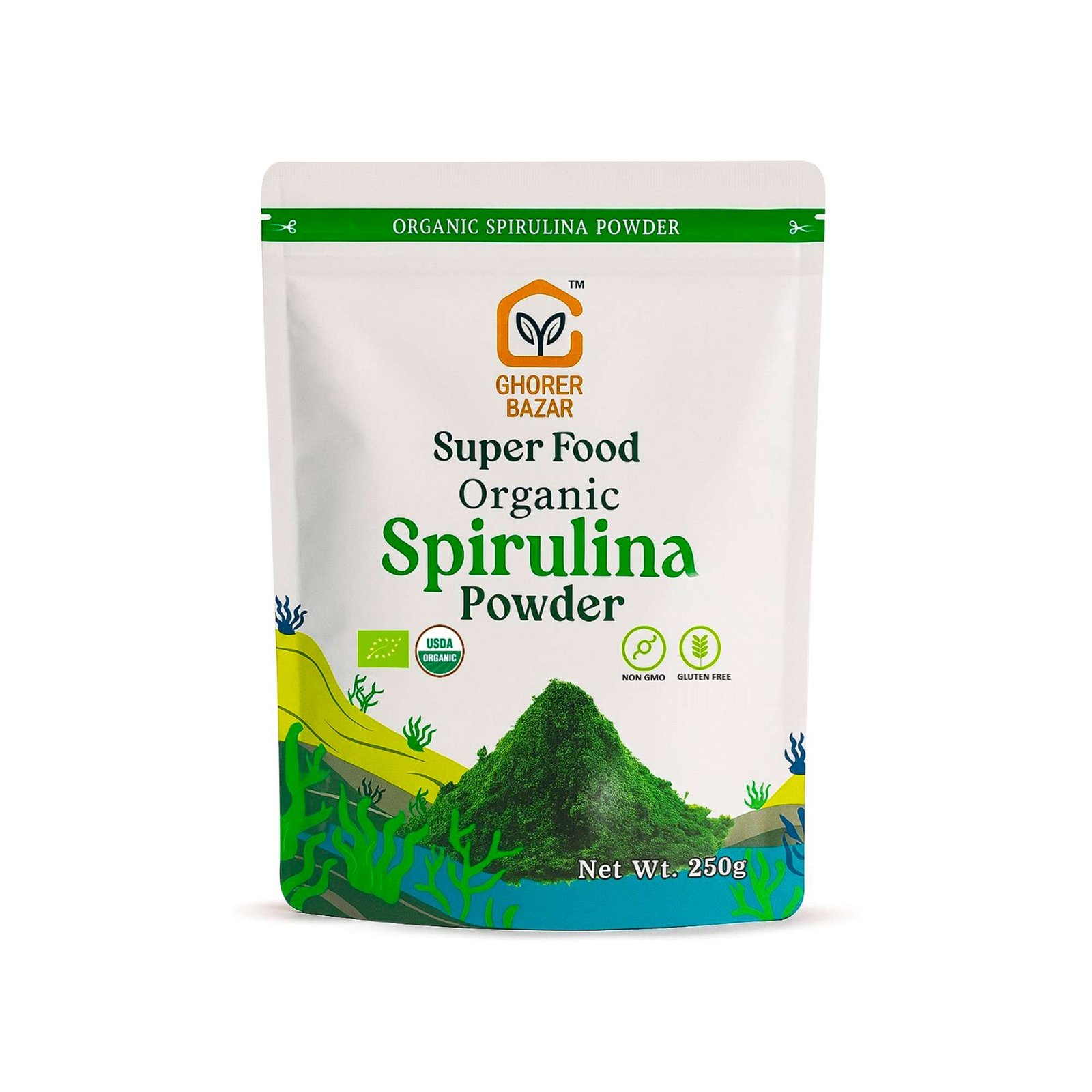 Ba33d1767588217 Organic Spirulina Powder 250 gm - Image 1